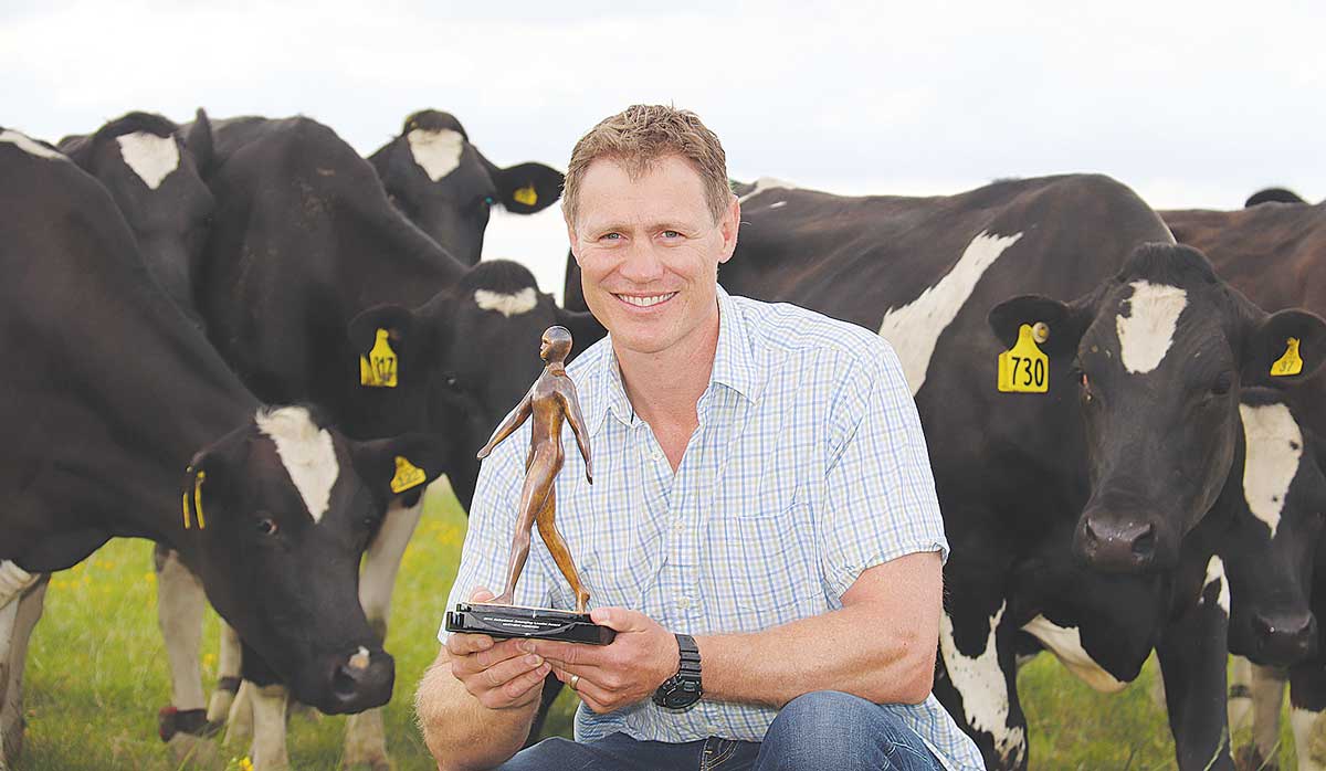 Mat Hocken with his Rabobank award