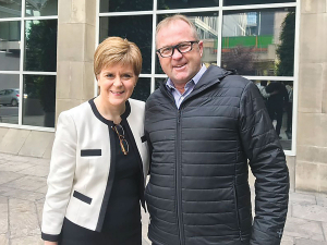 NZ Special Agriculture Trade Envoy Mike Petersen pictured with the First Minister of Scotland Nicola Sturgeon.