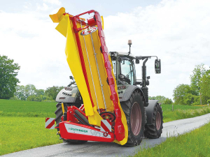 Pottinger has redesigned its rear-mounted Novadisc mowers to include a side pivot mounting.
