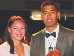 Ahuwhenua Young Māori Dairy Farmer of the Year Quinn Morgan and wife Samantha.