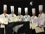 NZ Anchor Food Professionals team bring home silver from the Culinary Olympics. From left to right: Stephen Le Corre, Richard Hingston, Darren Wright, Corey Hume, John Kelleher and Mark Sycamore.