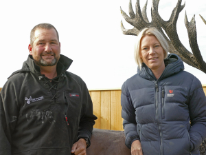 Central Hawkes Bay deer farmers Grant and Sally Charteris, winners of the 2021 Elworthy Award, the premier environmental accolade for deer farmers.