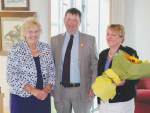 Glentunnel sheep and beef farmer Warrick James was elected president of the 2016 Canterbury A&amp;P Show at the association’s annual meeting on March 30. He is pictured with outgoing president Nicky Hutchinson (left) and wife CeCe.