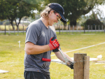 Taranaki/Manawatu champion Jock Bourke competing in the farmlet challenge.