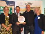 Joint winners of the South Island Farmer of the Year: Richard and Annabelle Subtil (L) from Omarama Station and John Young with Lyn Godsiff of Clearwater Mussels.