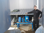 Roza Services’ Peter Jones with a heat exchanger on a large dairy farm just south of Ashburton.