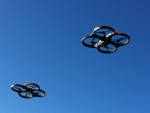 Parrot AR.Drone 2.0 in flight. Photo by Halftermeyer (Wikimedia commons)