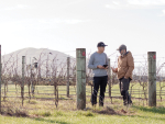 Joris Besamusca with Rowan Hoskins, viticulturist at Escarpment Martinborough. Photo Credit: Dianna Clapperton-Adams