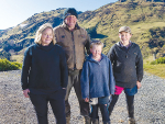 The Dinneen family, on their farm Inangatahi Station in Puketiri - from left, Anna, Nick, Sam and Ralph.