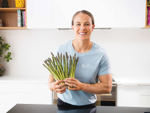 Dame Lisa Carrington with one of her favourite spring ingredients.