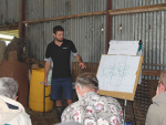 Jamie Haultain, DairyNZ gives a presentation at Clevedon on setting sensible BSC targets.