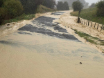 A flooded farm road caused by Cyclone Gabrielle. Photo Credit: Bryan Lorenz.