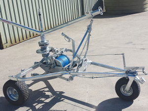 Numedic Adcam 750 irrigator fitted with boom support bracket and braid.