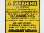 Use your common sense? Makes sense at first glance, but relying on the common sense of visitors to a farm isn’t enough these days. A far more comprehensive safety induction for visitors such as contractors is advisable, clearly communicating all the various risks on your farm. The bottom line is that both farmer and contractor must evaluate, eliminate or minimise risks if they can do so, and if it is not possible, manage those risks to the extent that they can influence and control the problem. Images courtesy of Gateplates &amp; Signs Ltd, www.gateplates.co.nz