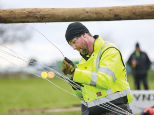 New Zealand’s Young Farmer of the year 2017, Nigel Woodhead competing in the practical section of last year’s final held at Massey University.