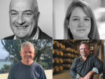 Some of the speakers at the Wine Forum. Clockwise from top, New Zealand Story Chief Executive David Downs, founder of Wine Intelligence Lulie Halstead, Founder of Silicon Valley Bank Wine Division Rob McMillan, Creative Director Mike O’Sullivan, Many Minds.