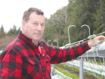 Anthony Rakich with his strawberry hydroponics system.