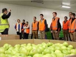 First-year Horticulture Production paper students during a tour of the T&G facilities in Palmerston North.