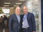 PM Chris Luxon with Power Farming chair Geoff Maber at the opening of the company’s new facility at Pokeno late last month.