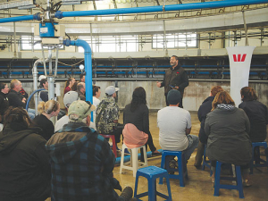 Willie Apiata addressing farmers in Taranaki.