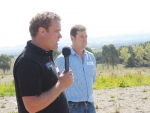 Guest speaker David Walsh and host farmer Paul Brown.