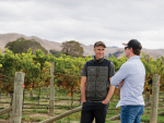 Integrape’s Joris Besamusca with Jarrah Prior, General Manager Winegrowing at Saint Clair Family Estate. Photo by Wara Bullôt, Plant &amp; Food Research,