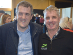 Resource Management Minister Chris Bishop and Federated Farmers president Colin Hurst at the farmer meeting in Waikato recently.