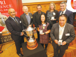 The finalists of the Ahuwhenua Trophy BNZ Maori Excellence in Farming Award at Parliament, Wellington, late last month. Photo by John Cowpland / alphapix.