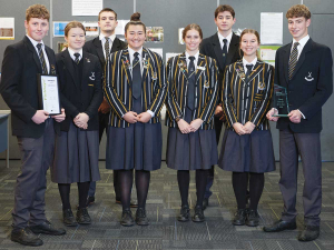 Winners are grinners: Students from St Paul’s Collegiate, Hamilton, took out both the winning and runner-up prizes at this year’s Fieldays Online Young Inventers of the Year Award.