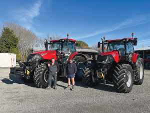 Brian and Chris Hughes with their two new Case IH Optum 300s.