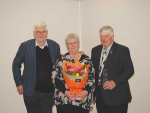 From left: Past HFNZ president Graham Johnson with Leeanne Taylor and Wayne Taylor.