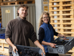 At Clos Henri, Celestin Minchin, son of a winegrower in Menetou-Salon Loire in France, and Sally Waitland, a permanent cellar hand from the United Kingdom.