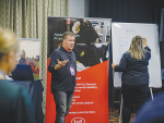Lely regional sales manager Paul Gilling and farm management support advisor Briar Loveridge present at the Dairy Women's Network Step Up Together Taupo Conference earlier this year.