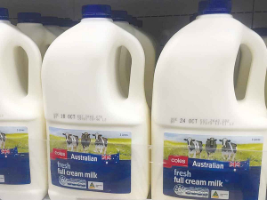 Coles-branded milk in Australia.