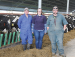 From left Mark, Stacey and TJ Stewart on their Ashburton farm.