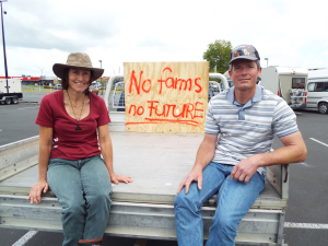 Protesters at the Hamilton protest.