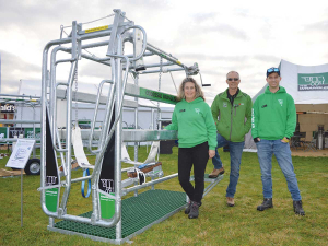 Waverley, Wilco, and Joshua Klein Ovink with the Colossal Wrangler at Fieldays 2024.