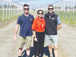 Northland based Ngai Tukairangi Trust L-R: Liam Sykes (Apple Manager), Makita Butcher- Herries (People and Culture Adviser) & Richard Pentreath (Regional Orchard Manager)