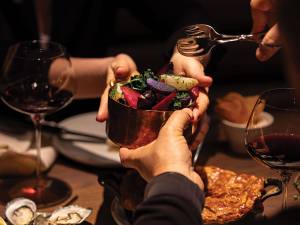The “next chapter” in Craggy Range hospitality is The Loft, where guests gather around a shared banquet table.