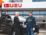 Allan Paterson from Rosetown Isuzu (left) with Daniel Neil.