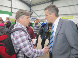 IFA boss meets up with a member at the Irish Ploughing Champs.