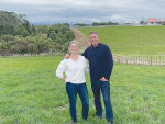 2024 Fonterra Responsible Dairying Award winners James and Debbie Stewart.