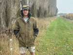 Steve Pellett takes a walk in the rain at Stanley Estates