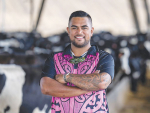 Ben Purua, farm manager at Waimakariri Lands Ltd, is one of three vying for this year’s Young Māori dairy farmer of the year title. Photo Credit: John Cowpland/Alphapix Photography