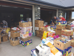 Food donations received by Federated Farmers for quake-stricken rural dwellers in Kaikoura.