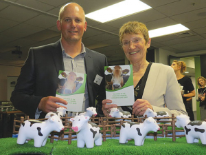 Feds dairy chairman Chris Lewis and Primary ITO chief executive Linda Sissons at the Dairy Apprenticeship Scheme launch.