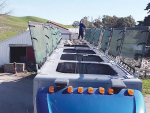 Cratesafe&#039;s dual purpose protective screen system protects drivers from falling over the edge of the crat, while also serving as a cover net for livestock.