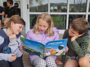 Over the last nine years more than 100,000 Aussie kids have connected to the earth, food and farm through the adventures of George the Farmer, his agronomist wife, Dr Ruby and their twin children, Lucy and Jack.