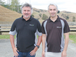 Dr Paul Edwards, right, and milk quality consultant Josh Wheeler at the Helensville Mini Milksmart event.