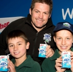 McCaw at Christchurch school milk launch